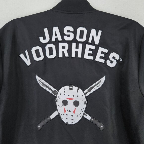 Friday The 13th Jacket Mens Small Black Bomber Jason Voorhees F13 Halloween - Picture 13 of 15